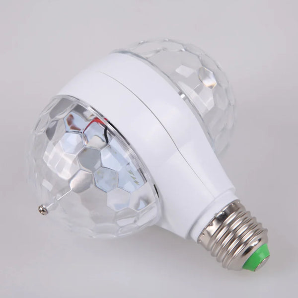 RGB Color Changing DJ Disco Light Projector bulb with a hexagonal lens design for dynamic lighting effects.