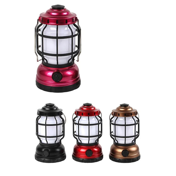 Rechargeable Waterproof Camping Lantern in multiple colors, ideal for outdoor adventures and tough conditions.