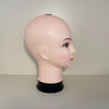 Realistic Female Makeup Wig Display Model Head showcasing a lifelike profile for wig presentations.