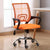 Multi-Function Office Chair with ergonomic mesh back and orange fabric seat, perfect for modern home offices.