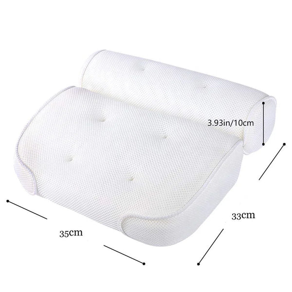 Non Slip Take Bath Pillow with Suction Cups, innovative bath accessory for comfort and support while bathing.