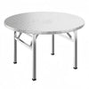 Foldable Stainless Steel Table featuring a round surface and durable frame for versatile use.