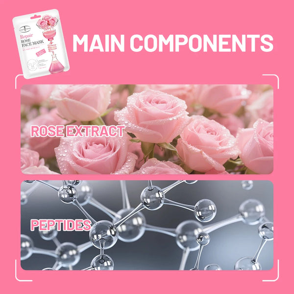 Natural Rose Facial Sheet Mask with Vitamin C