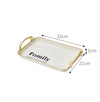 Cream White Rectangular Luxury Serving Tray