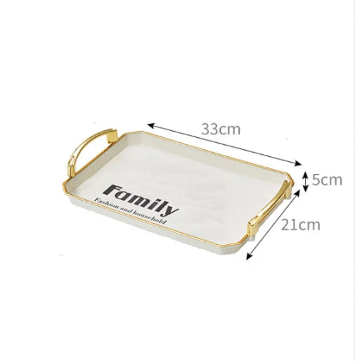 Cream White Rectangular Luxury Serving Tray