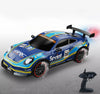 Scale RC Drift Car 4WD High Speed with remote control, designed for sharp turns and high-speed racing.