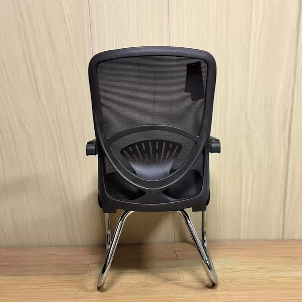 Mesh Back Visitor Office Chair with Armrests showcasing breathable backrest and elegant design.