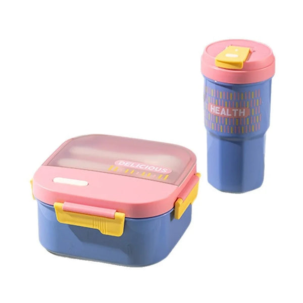 3-Compartment Bento Lunch Box and Cup