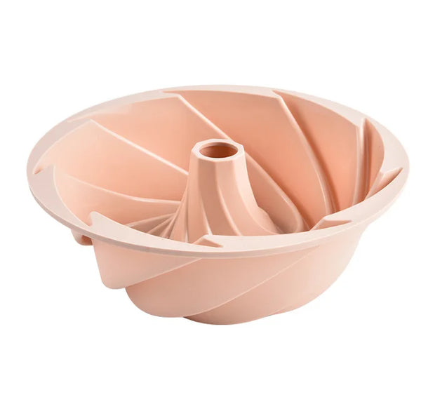 Silicone Spiral Chiffon Cake Mold, flexible baking accessory for elegant and modern dessert creations.