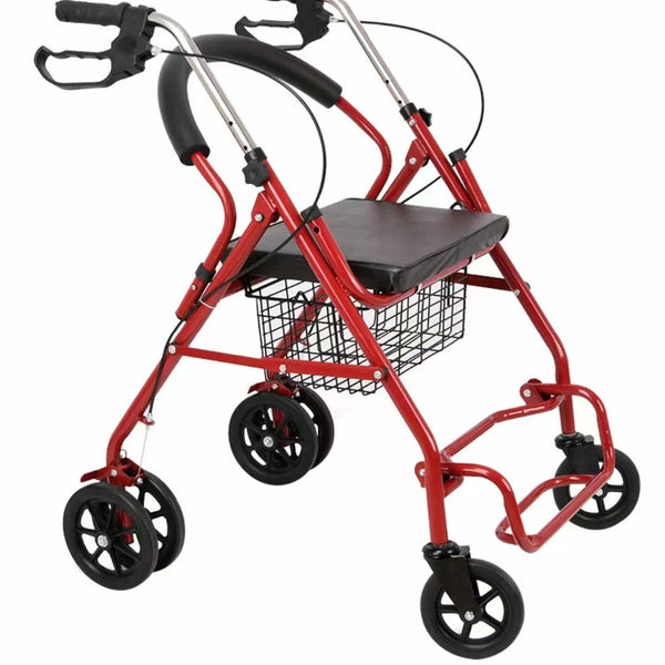 All‑Purpose Foldable Mobility Wheelchair with Attendant Push Handles