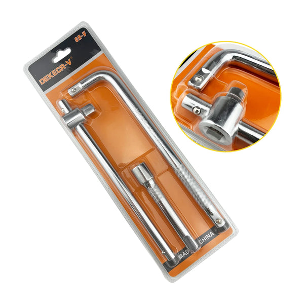 Socket Extension Bar Set with Slide Bar and L-Bar for reaching awkward bolts and deep fasteners.