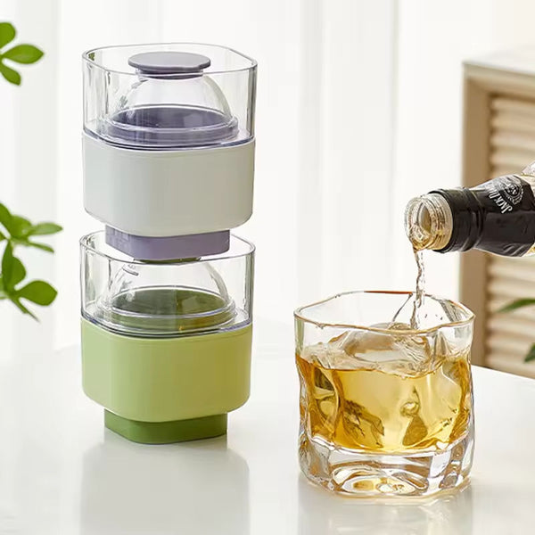 Easy Release Whiskey Ice Ball Maker with Lid