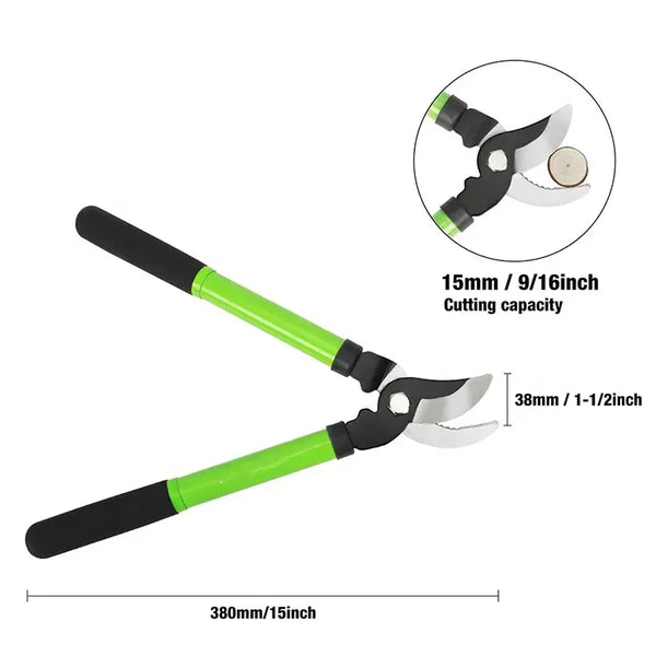 Heavy-Duty Garden Pruning and Lopper Kit with cutting capacity, ideal for garden maintenance.
