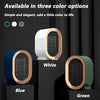 Portable PTC Electric Fan Heater in three color options: blue, white, and green.