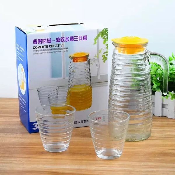 5pcs Glass Water Pitcher and Cups Set