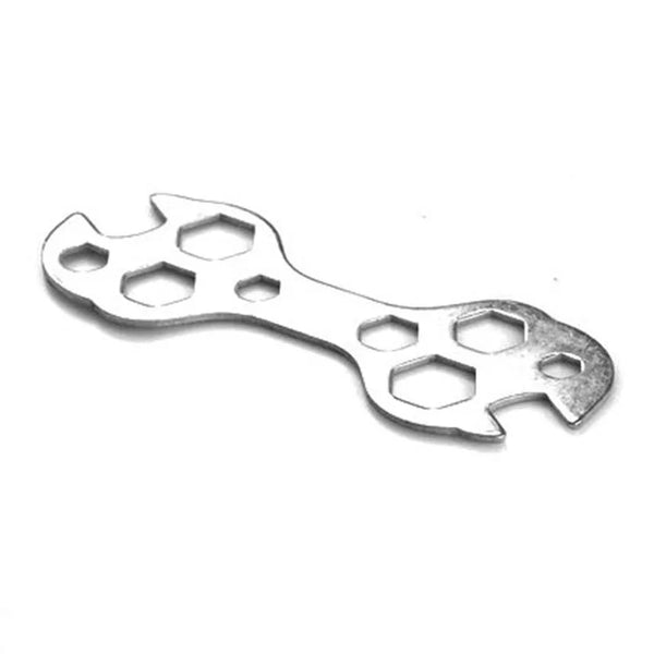 Bicycle Tyre Repair Kit multi-tool for emergency bike repairs, featuring various wrench sizes for convenience.