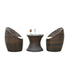 Garden Lounge Wicker Furniture Set featuring two stylish chairs and an elegant side table for outdoor relaxation.