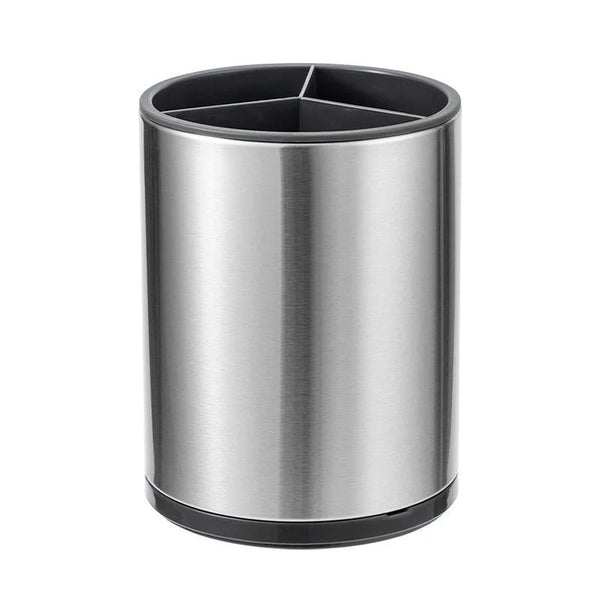 360 Rotating Stainless Steel Utensil Holder for organizing kitchen tools and utensils easily and efficiently.