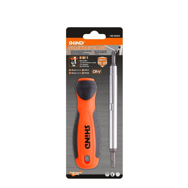 6-in-1 Magnetic Screwdriver Bit Set with various head sizes for home and office tasks.