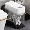Covered Trash Can designed to keep waste contained and reduce odors for a clean bathroom.