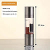 2-in-1 Stainless Steel and Bamboo Manual Grinder showcasing its dual-chamber design for salt and pepper.