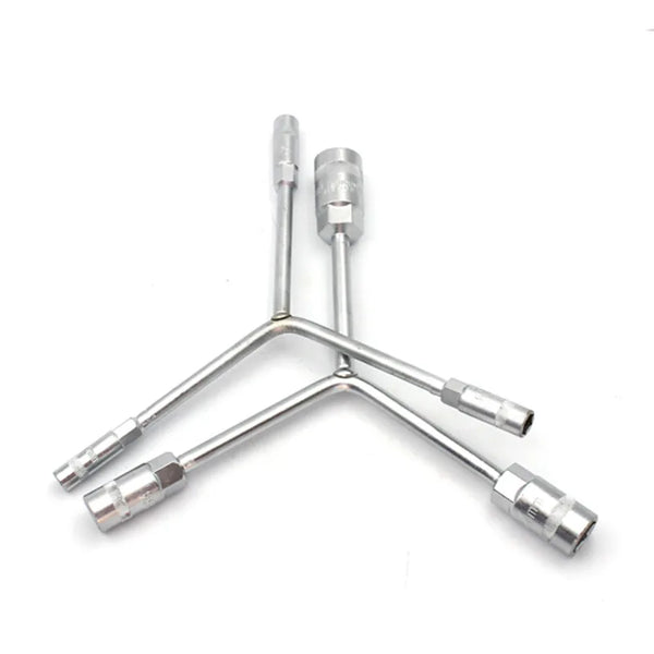 Extended Three-Prong Y-Shaped Socket Wrench featuring a durable chrome finish and ergonomic design for optimal torque control.