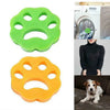 Factory Sale Washing Machine Silicone Cat Dog Hair Remover in green and orange paw print shapes for collecting pet hair.
