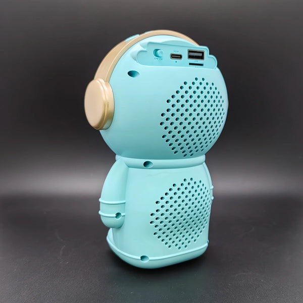 Stereo Woofer Bluetooth Speaker in a playful character design, featuring speakers and ports on the back.