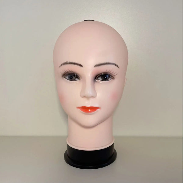 Realistic Female Makeup Wig Display Model Head for showcasing wigs and hats with lifelike features.