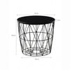 Modern MDF Veneer Dining Table with sleek black wire design, 50cm diameter and 44cm height, perfect for contemporary spaces.