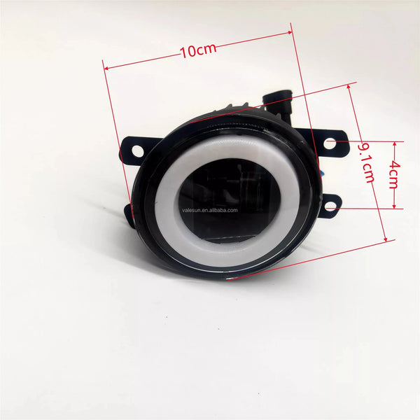 CSP H11 30W Waterproof LED Fog Light front view with dimensions 10cm x 9.1cm x 4cm on white background.