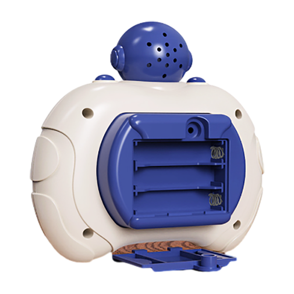 Back view of the Quick Light Pop Push Toy showing battery compartment and speaker details.