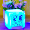 Color Change Digital Alarm Clock displaying time and temperature in vibrant blue light.