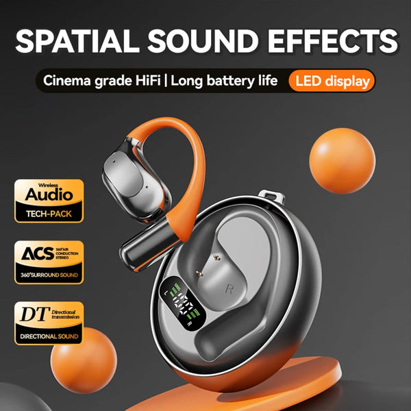 AI Instant Multi Language Real Time Translation Earbuds with LED display and spatial sound effects