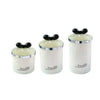 Plastic Round Storage Jar with Lid in three sizes, featuring a sleek design and decorative lids.