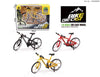 1 8 Scale Diecast Alloy Bicycle Model set with three colorful bikes in a box.
