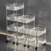 3-Tier Multipurpose Stainless Steel Rolling Organizer Cart in various sizes, ideal for versatile storage solutions.
