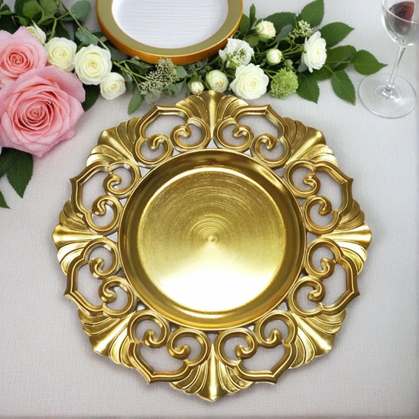 Vintage Gold Hollowed Charger Plate