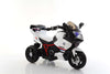 Kids Electric Motorcycle Ride on Car in white and red design, perfect for toddlers' active play.