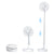 Portable Rechargeable USB Mini Folding Fan shown in three adjustable height positions.