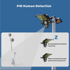 Integrated Solar Street Light with Built-In Security Camera featuring PIR human detection technology.