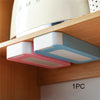 Invisible Hidden Stationery Case in pink and blue, discreetly stored on a shelf for organization.
