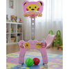 Kids Cartoon-Themed Indoor Basketball Hoop for young players with colorful design and balls.