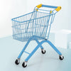 Kids Mini Shopping Cart Toy in blue and yellow color, designed for imaginative play for children aged 3 years and up.