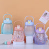 Large 1.1 L Hydration Water Bottle collection in pastel colors with motivational quotes for hydration.