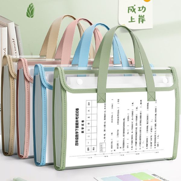 Large Capacity PVC Waterproof Seven Compartment Storage Bag in pastel colors for organizing essentials.
