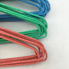 Colorful PVC Coated Metal Clothes Hangers 10 Pack in red, green, and blue stacked together on a white background.