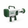 Light-Up Bubble Bazooka Machine Gun in white and green design with bubble dispensing nozzle.
