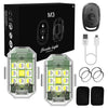 M3 Wireless Remote Control LED Strobe Light including strobe light units, remote, USB cable, and accessories.