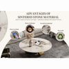 Marble Coffee Table featuring advantages of sintered stone material: heat-resistant, scratch-resistant, easy to clean.